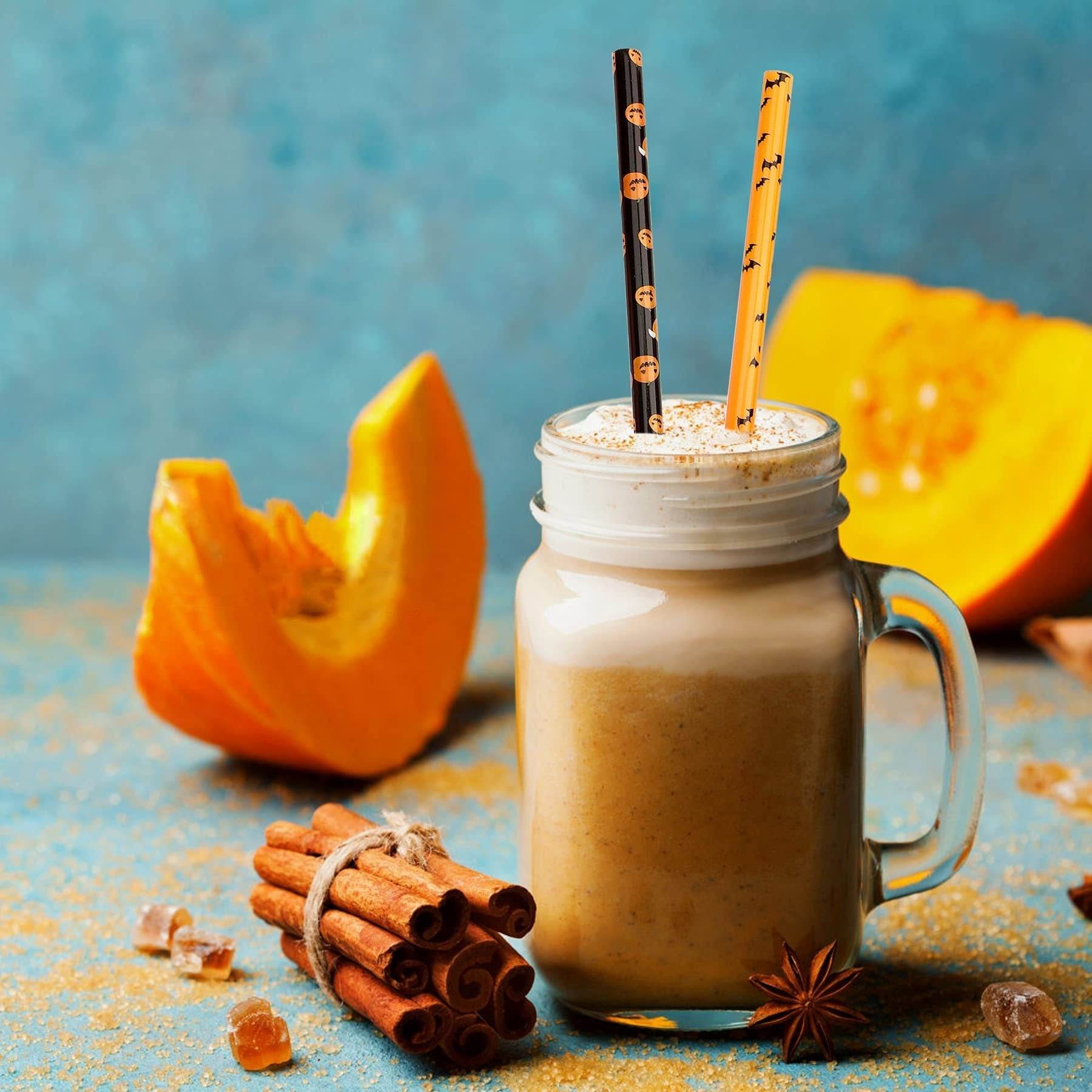 40 Pack Of 9 Inch BPA-Free Halloween Reusable Straws With Colorful Stripe Print Hard Straws For Mason Jars, Mason Glasses, Home Or Party Use, Comes With A Cleaning Brush-Selling On Amazon Is Prohibite 