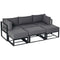 6 Pieces Patio Furniture Set, Space-Saving Sectional Outdoor Daybed with Aluminum Frame and Thickened Cushions, Grey