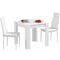 Dining Table Set for 2, Square Kitchen Table and Chairs, Dining Room Table and PU Leather Upholstered Chairs, White