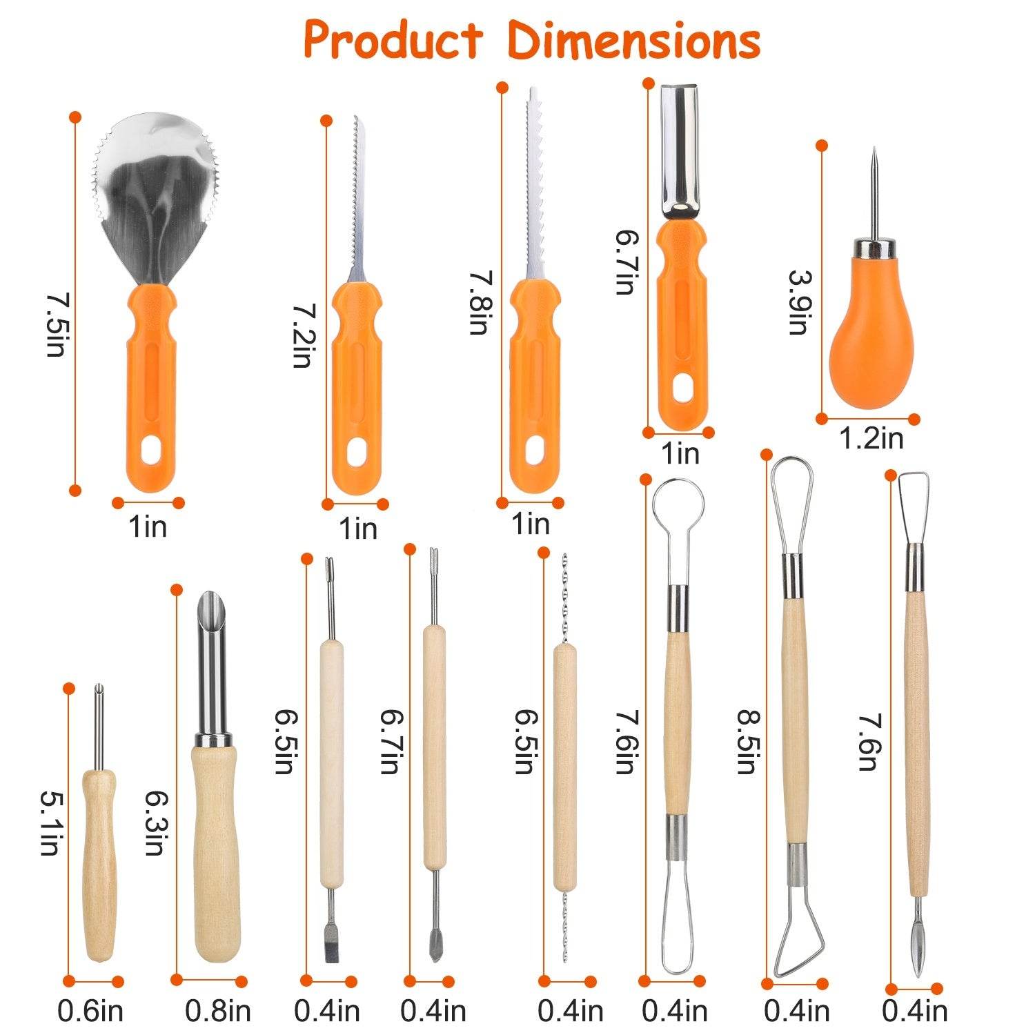 13Pcs Halloween Pumpkin Carving Kit Stainless Steel Carving Kit Pumpkin Sculpting Cutting Kit Halloween Decorative Tools 