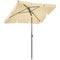6.5x4ft Rectangle Patio Umbrella Aluminum Tilt Adjustable Garden Parasol Sun Shade Outdoor Canopy Beige