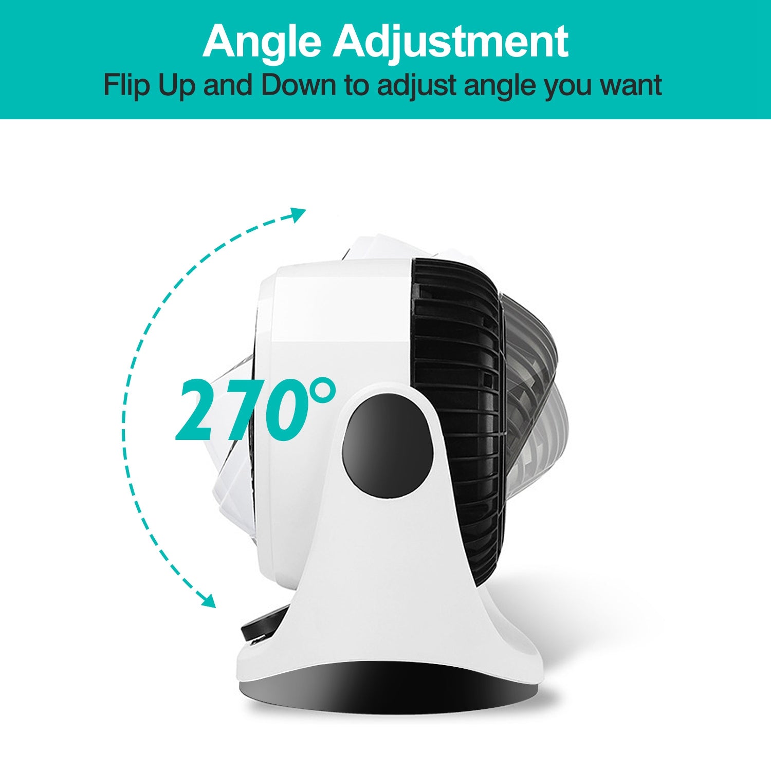 Table Desktop Fan Air Circulator Office Fan with 2 Speeds 270° Adjustable Head USB Plug Play for Room Office Kitchen Office 