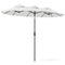 9.7' Double-sided Outdoor Patio Umbrella with Tilt, Crank and Vents, Cream White