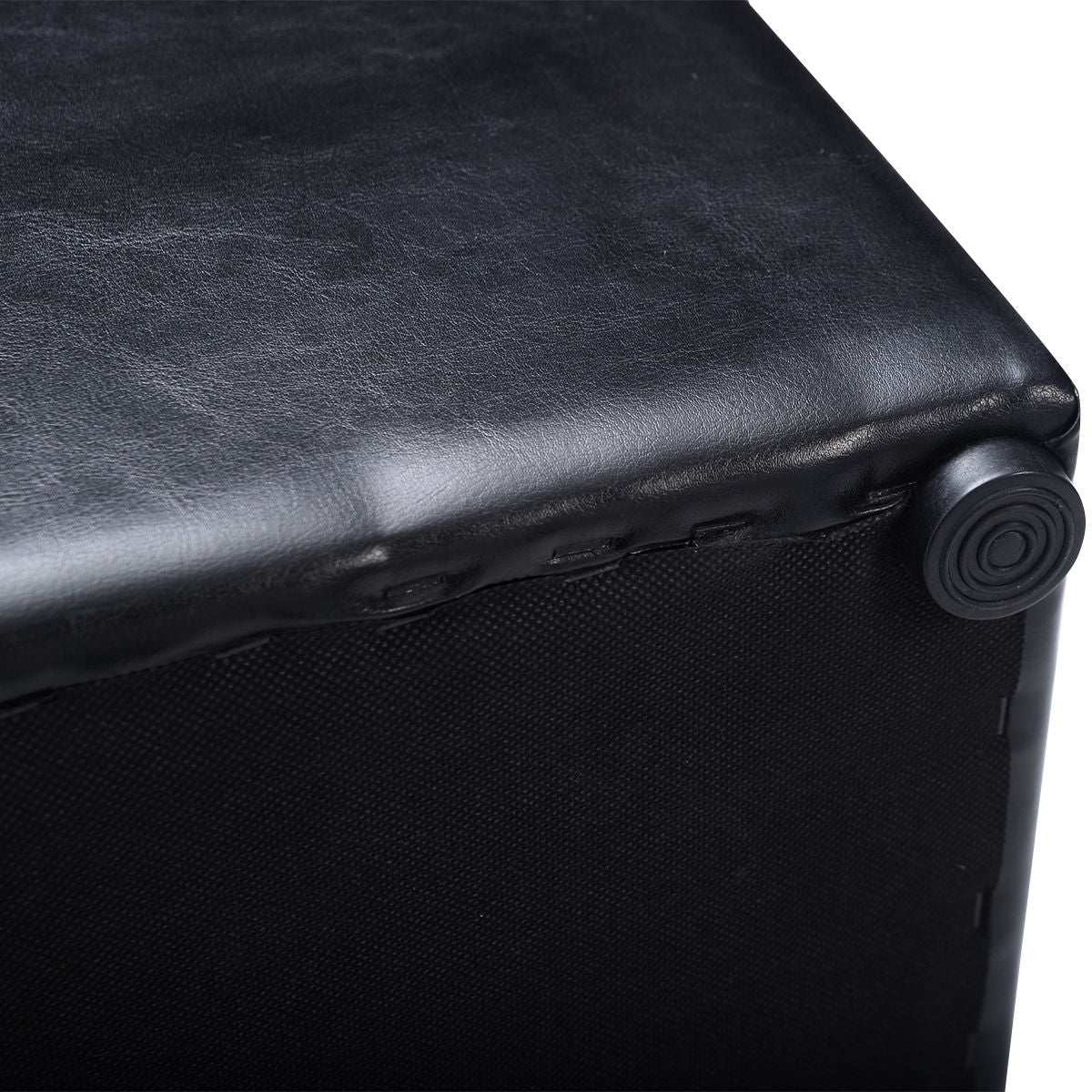 Foldable Cube Ottoman Pouffe Storage Seat-Black