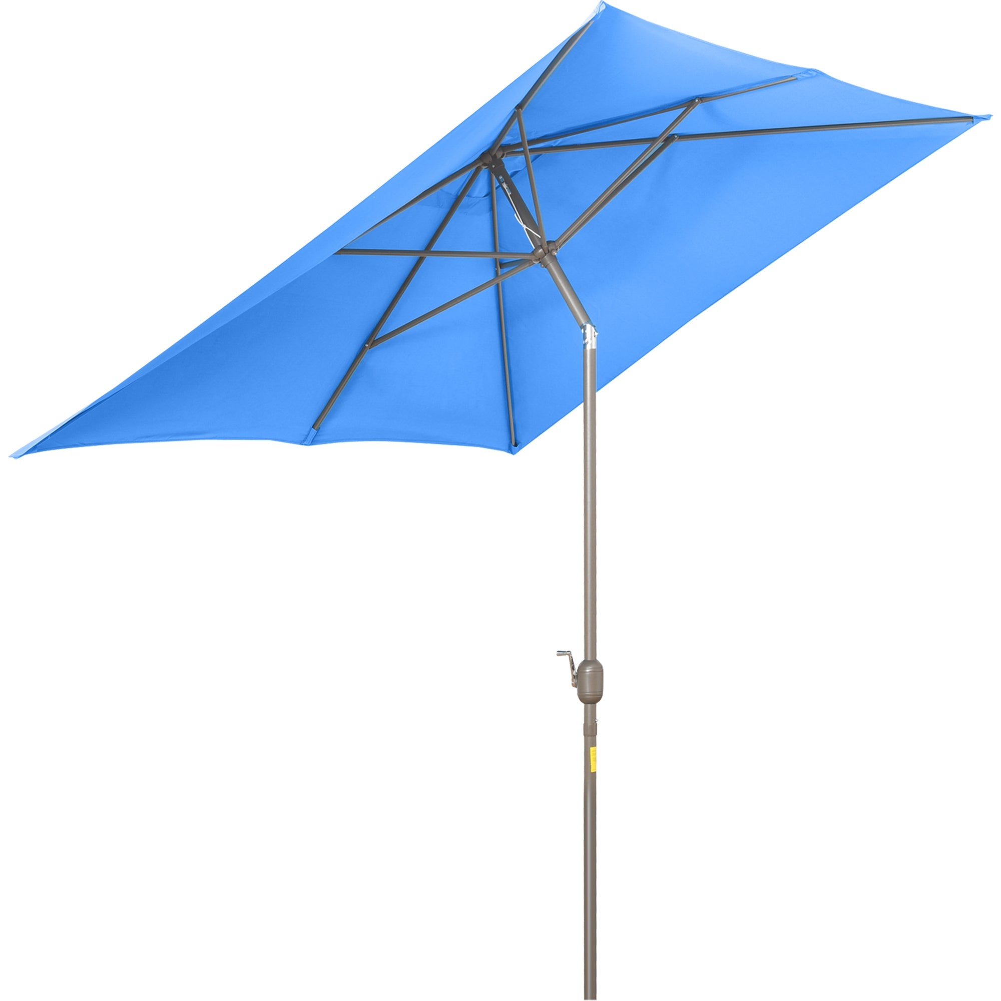 Outsunny 6.5x10ft Rectangle Aluminum Tilt Patio Umbrella Garden Market Parasol Outdoor Sunshade Canopy with Crank(Blue) 