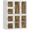 Portable Wardrobe, Foldable Plastic Closet with 8 Compartments, 2 Hanging Rods and Magnetic Clear Doors, Brown