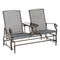 Outsunny 2-Person Patio Glider Bench Outdoor Loveseat Rocker Swing Chair Garden Furniture Grey
