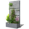 Galvanized Raised Garden Bed Planter Box with Trellis for Climbing Plant, Vegetable, Vine, 35