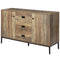Industrial Sideboard Buffet Storage Cabinet Cupboard with 2 Doors, 3 Drawers and Shelves for Dining Room, Living Room, Brown