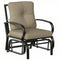 Patio Glider, Outdoor Glider Chair with Cushions, Steel Frame, Curved Armrests, Beige