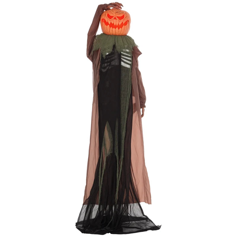 HOMCOM 6.4' Life-Size Winged Grim Reaper – Animated Halloween Decoration, Light-Up Eyes 
