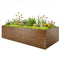 8' x 4' x 2' Raised Garden Bed, Galvanized Planter Box for Growing Flowers, Herbs and Vegetables Dark Brown Wood Effect