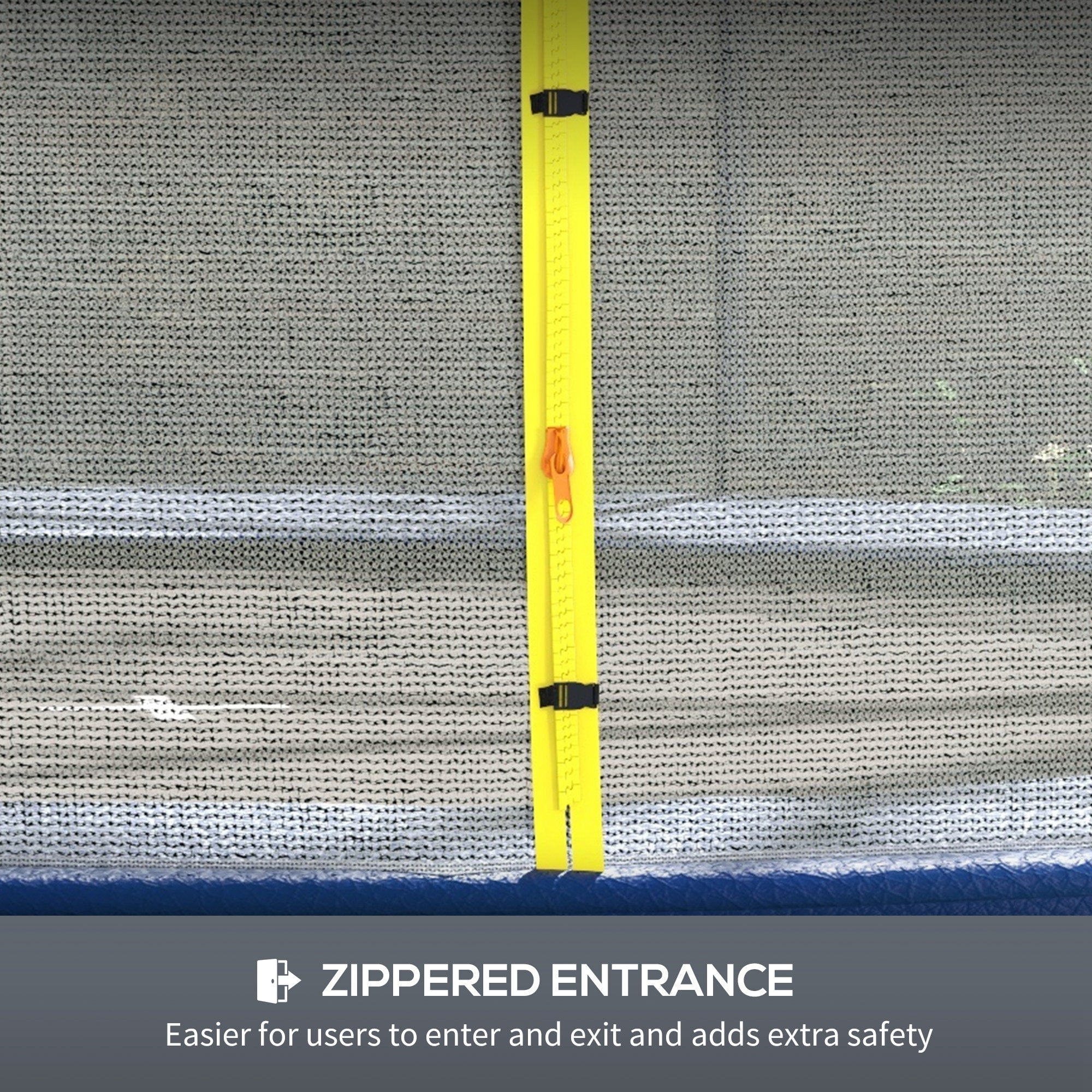 Soozier Trampoline Net Enclosure for 14ft Round Trampoline with 8 Straight Poles Poles Not Included, Weather Resistant Trampoline Netting Replacement with Zippered Entrance, Black 