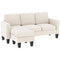 Sectional Sofa, L Shaped Couch, with Changeable Chaise or Ottoman, Cream White