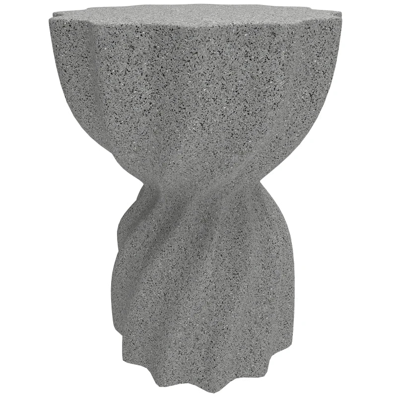 Spiral Decorative Garden Stool, Flower Top Outdoor Stool Side Table Plant Stand Footstool for Indoor Outdoor, Grey