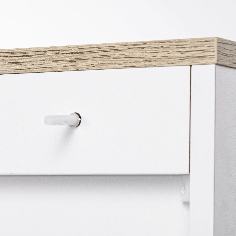 Modern Storage Cabinet with Doors and Adjustable Shelf for Kitchen, Living room, 23.6" x 11.8" x 35.4", White
