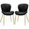 HOMCOM Dining Chairs Set of 2, Modern Accent Chair with Cushioned Backrest, Upholstery for Living Room, Dark Grey
