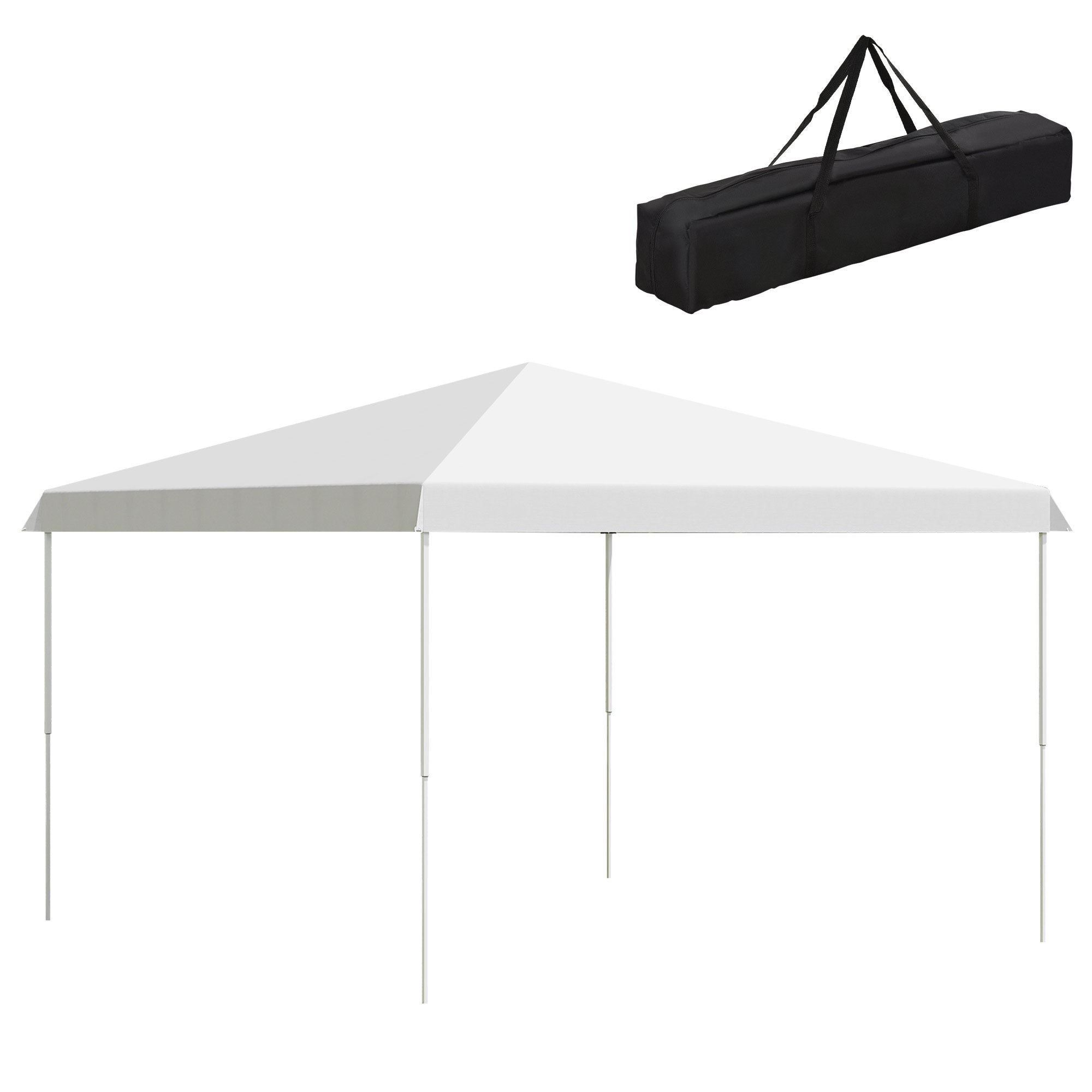 Outsunny 13' x 13' Pop Up Canopy Height Adjustable, Instant Pop Up Canopy Tent with Carrying Bag, Portable Gazebo Tent, White 