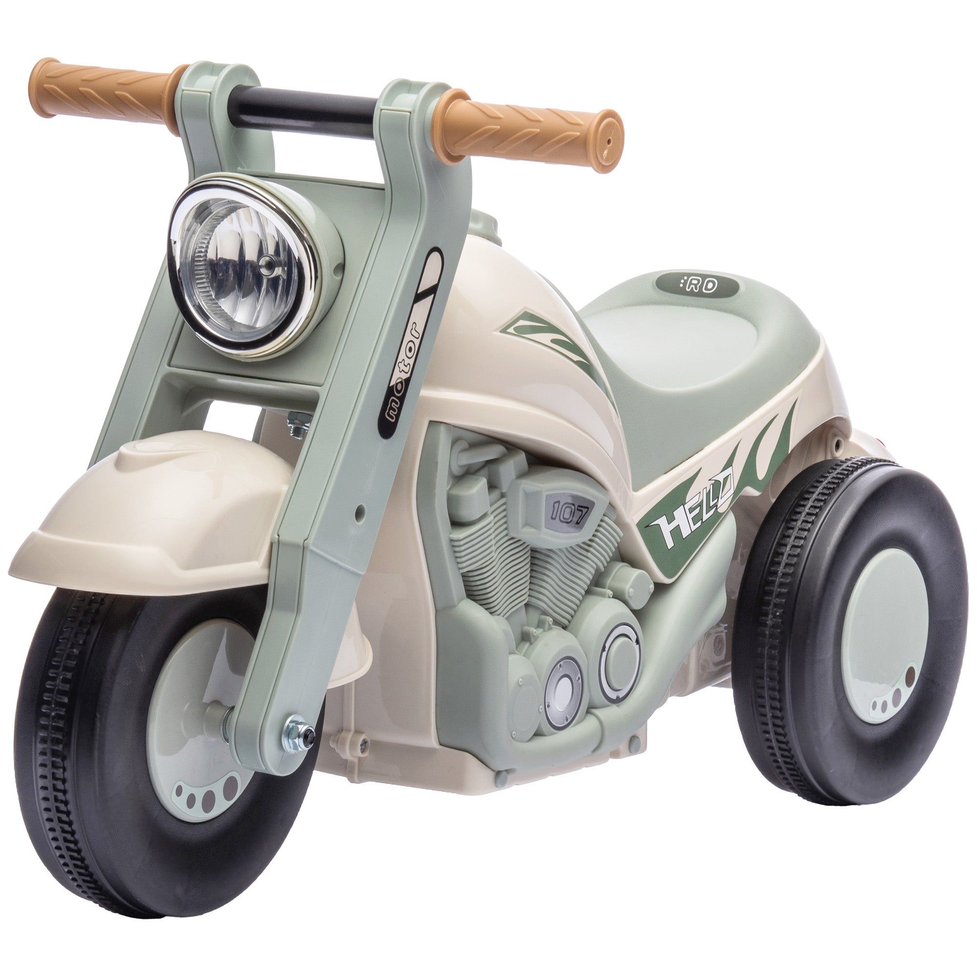 Qaba Foot to Floor Toddler Ride on Toy, Sliding Toddler Car with Music and Bubble, for 2-5 Years Old, Cream White 