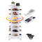 AECOJOY 8-Tier Rotating Shoe Rack with 2 Drawers & 4 Lockable Casters