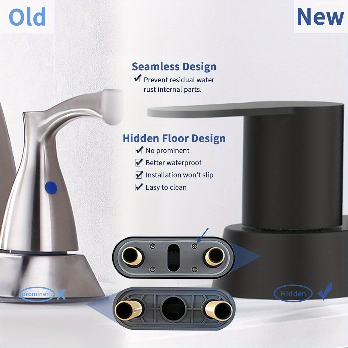 1pc Bathroom Face Basin Faucet, Bathroom Washbasin Faucet, 4 Inch Double Handle Face Basin Faucet 