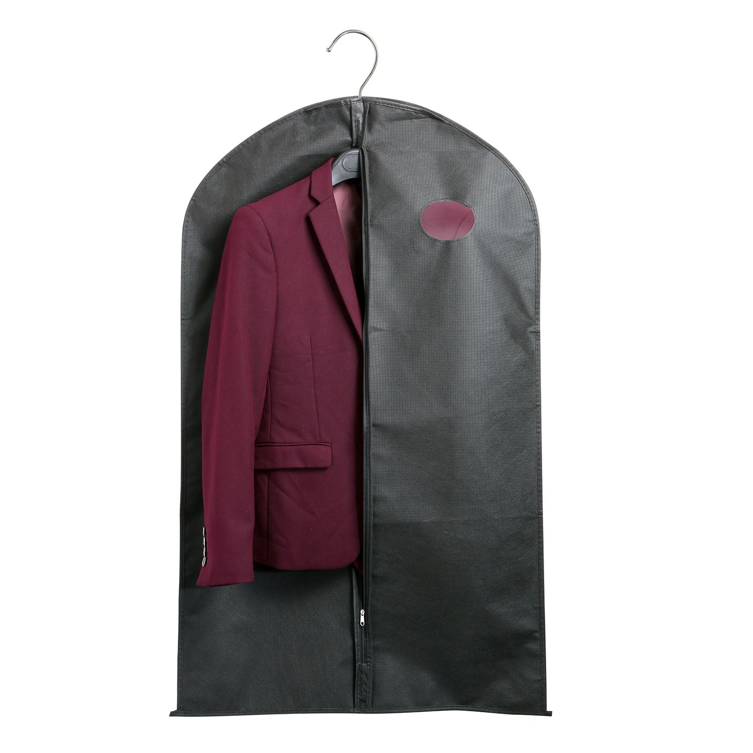 5pcs 39" Garment Bags Hanging Suit Bags Covers Breathable with Full Zipper Transparent Window for Suit Dress Coat Storage Travel Use