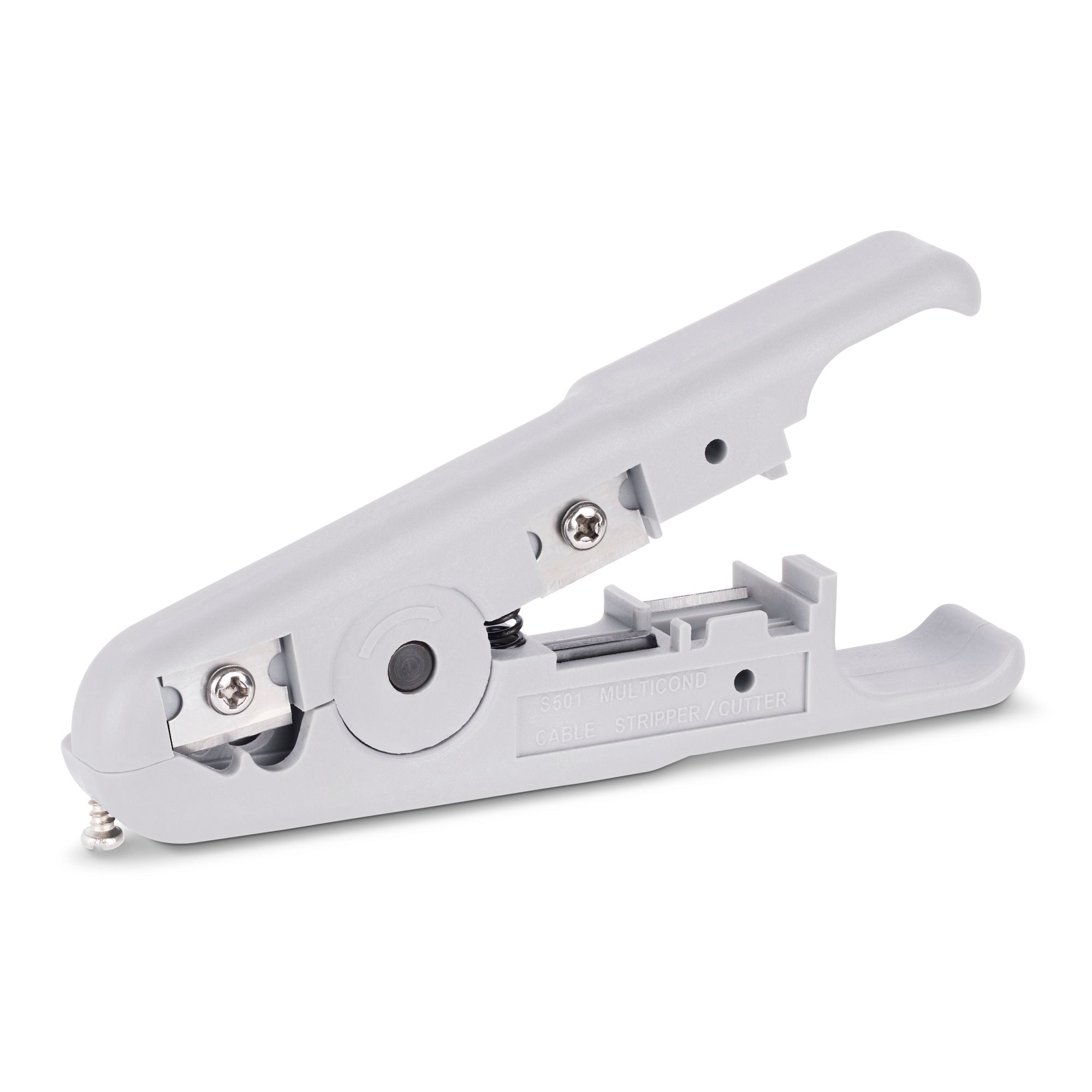 Network Cable Stripper and Cutter, Professional Wire Stripper for UTP/FTP/STP/Coax Cables, Rotary Wire Stripping and Cutting Tool 
