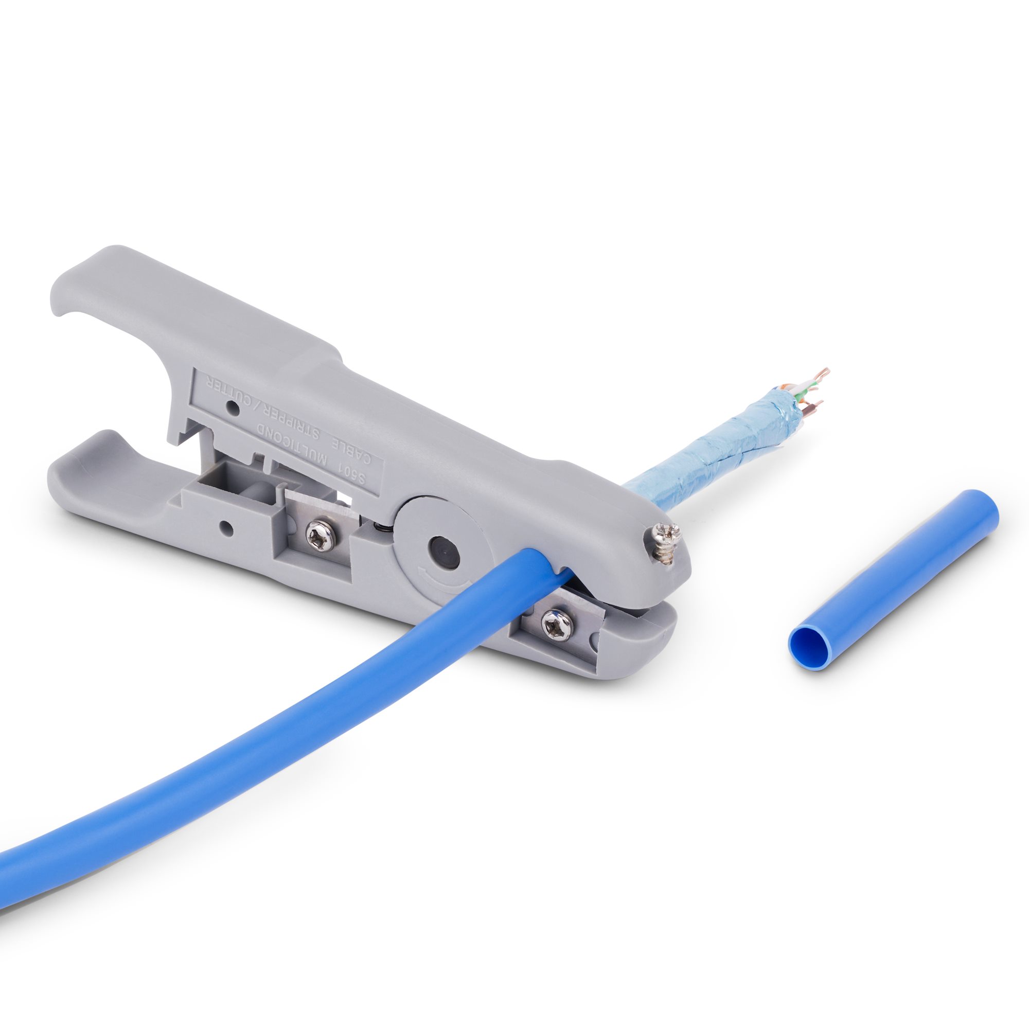 Network Cable Stripper and Cutter, Professional Wire Stripper for UTP/FTP/STP/Coax Cables, Rotary Wire Stripping and Cutting Tool 