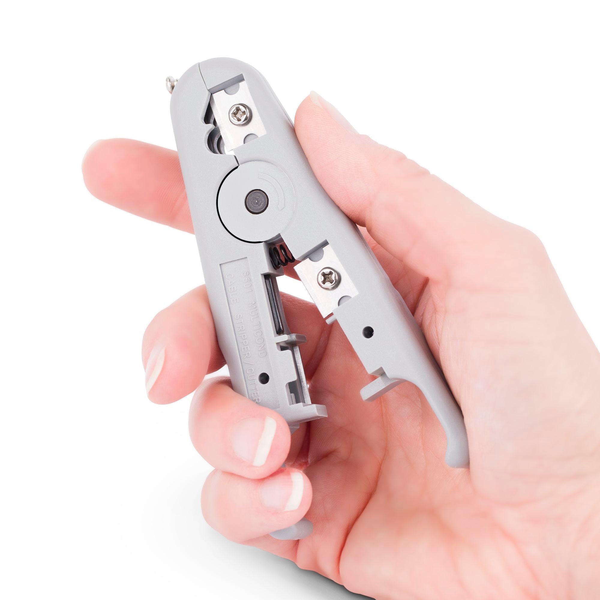Network Cable Stripper and Cutter, Professional Wire Stripper for UTP/FTP/STP/Coax Cables, Rotary Wire Stripping and Cutting Tool 
