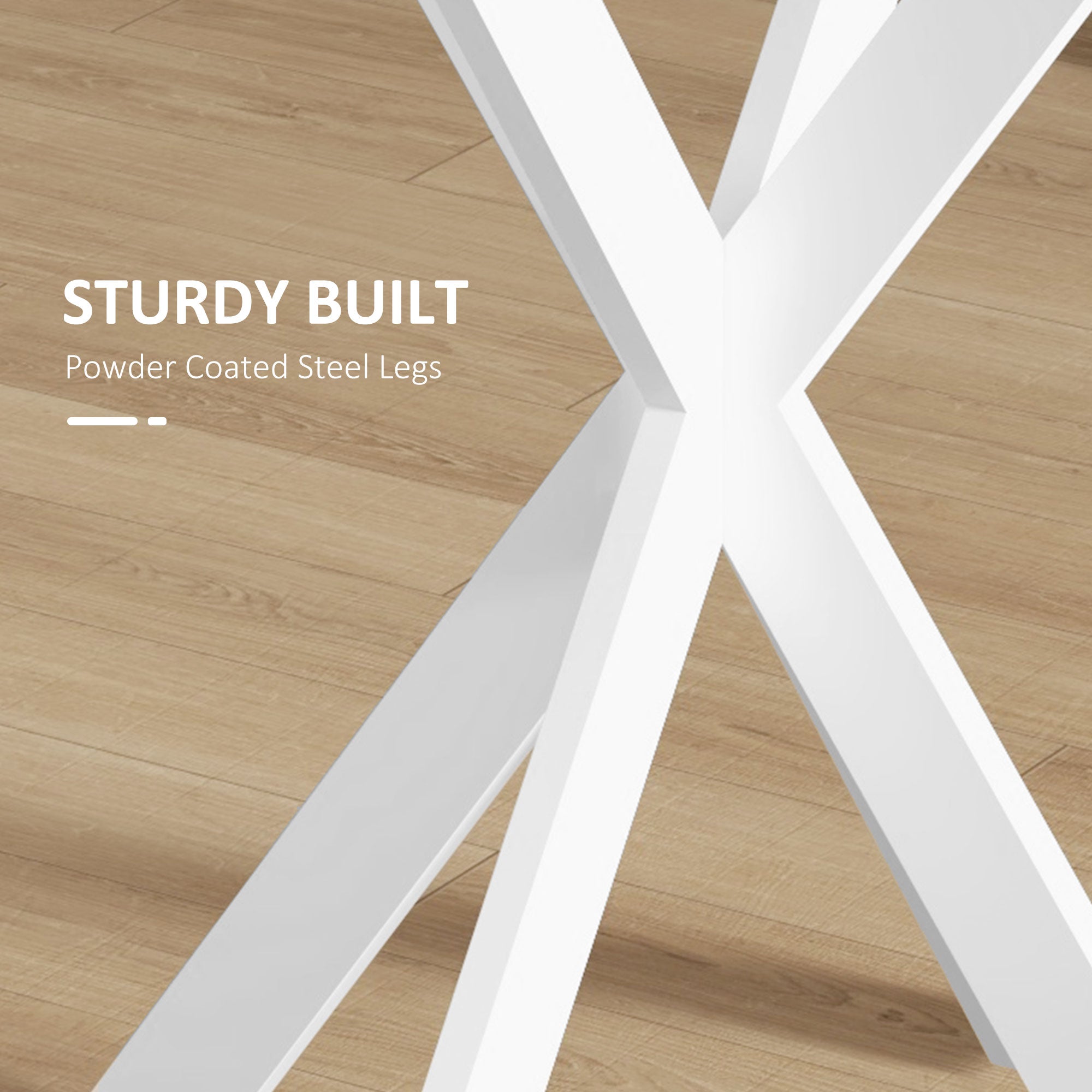 HOMCOM 29" Dining Table, Contemporary Round Kitchen Table with Steel Legs, White 