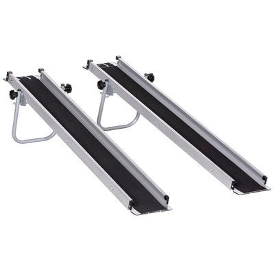 HOMCOM Telescopic Wheelchair Ramp, 8ft, 600 lbs, Aluminium Threshold Ramp, 2 Pack, for Home Steps, Mobility Scooters, Stairs 