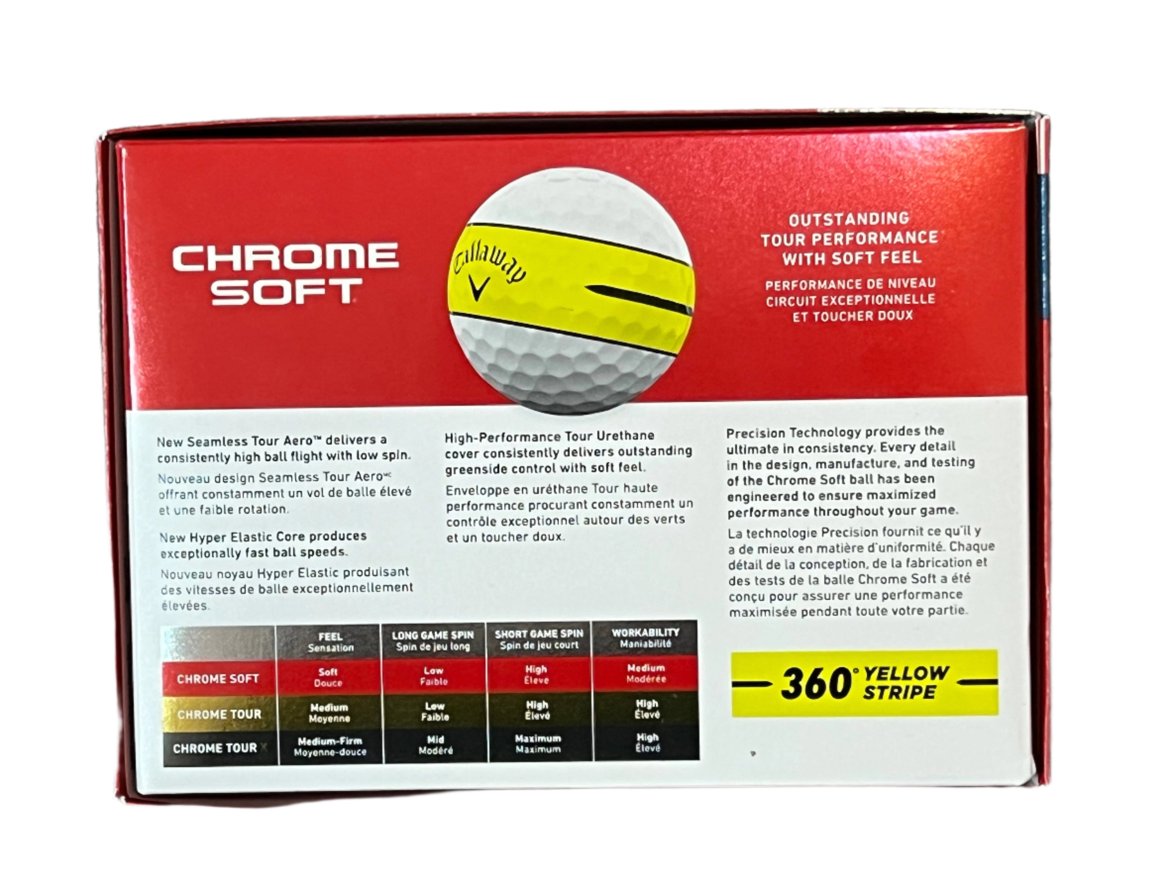 Callaway Chrome Soft 24 360° Yellow Stripe 