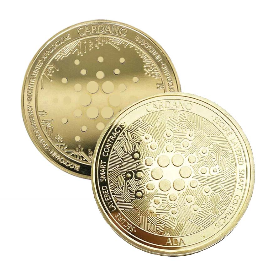 Cardano Coin - Gold Metal Physical Blockchain Cryptocurrency Collectible Coin 