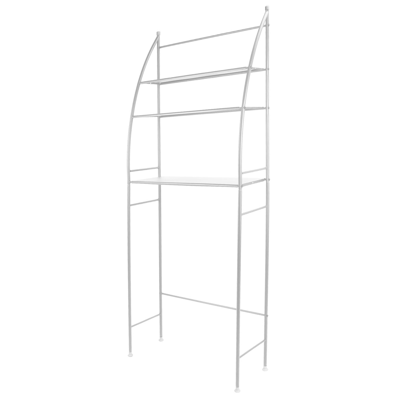 3 Tier 25.59x9.84x66.14in Bathroom Over the Toilet Storage Shelf Free Standing Laundry Room Organizer Space Saver Rack