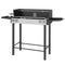 Outsunny BBQ Rotisserie Grill Charcoal, Split Roaster for Chicken Turkey, 3-Level Grill Grate, Storage Shelves, Stainless Steel