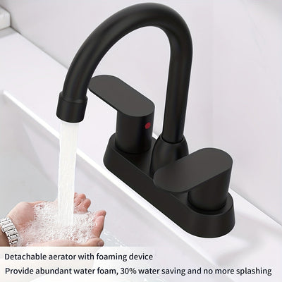 1pc Bathroom Face Basin Faucet, Bathroom Washbasin Faucet, 4 Inch Double Handle Face Basin Faucet 