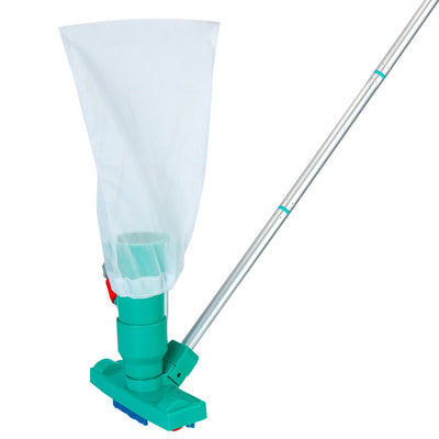 US Swimming Pool Vacuum Head Brush Cleaner Telescopic Pole Fountain Cleaning Tool w/ Bag For Above Ground Pool Spas Ponds 