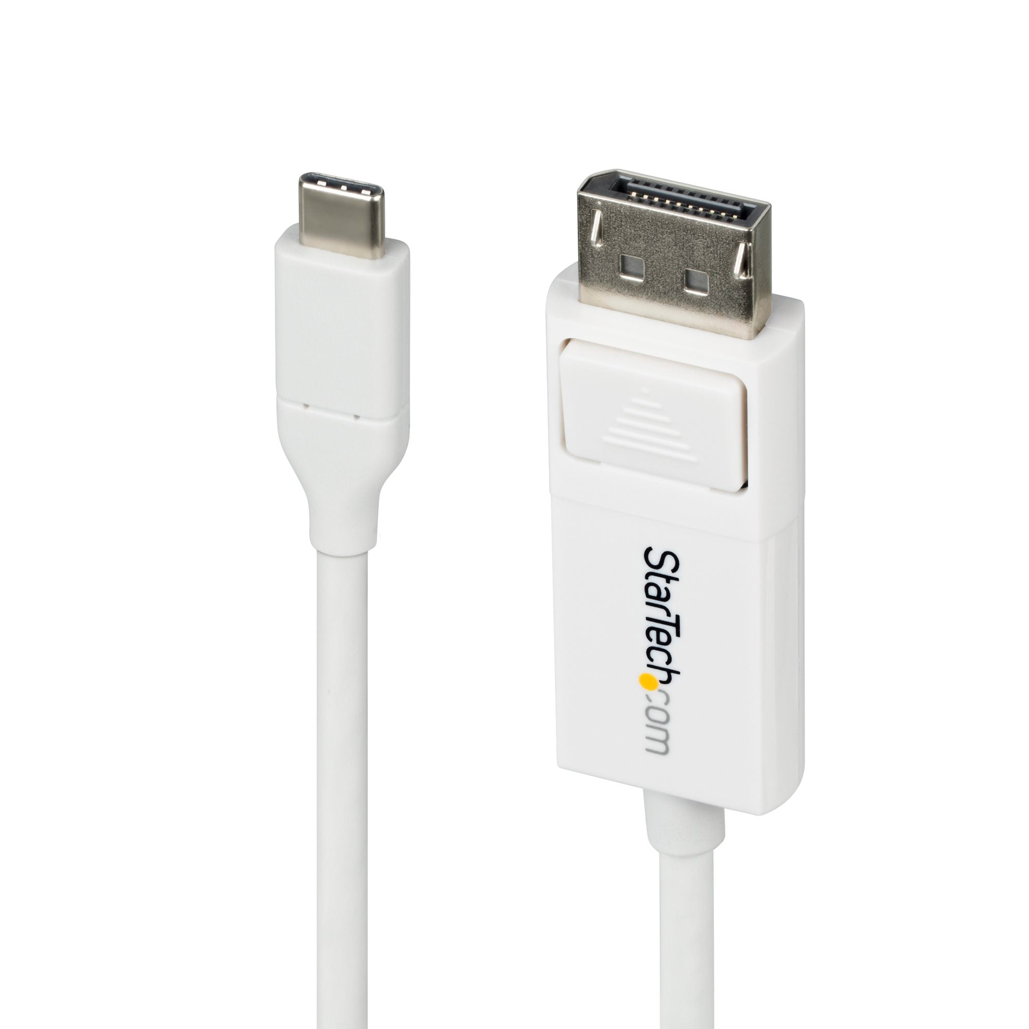 6ft (2m) USB-C to DisplayPort 1.2 Cable, Bidirectional, 4K 60Hz, White Video Adapter Cord for Apple MacBook Pro / Air M1 M2 M3 M4, Mac Mini / Studio, Thunderbolt Compatible 