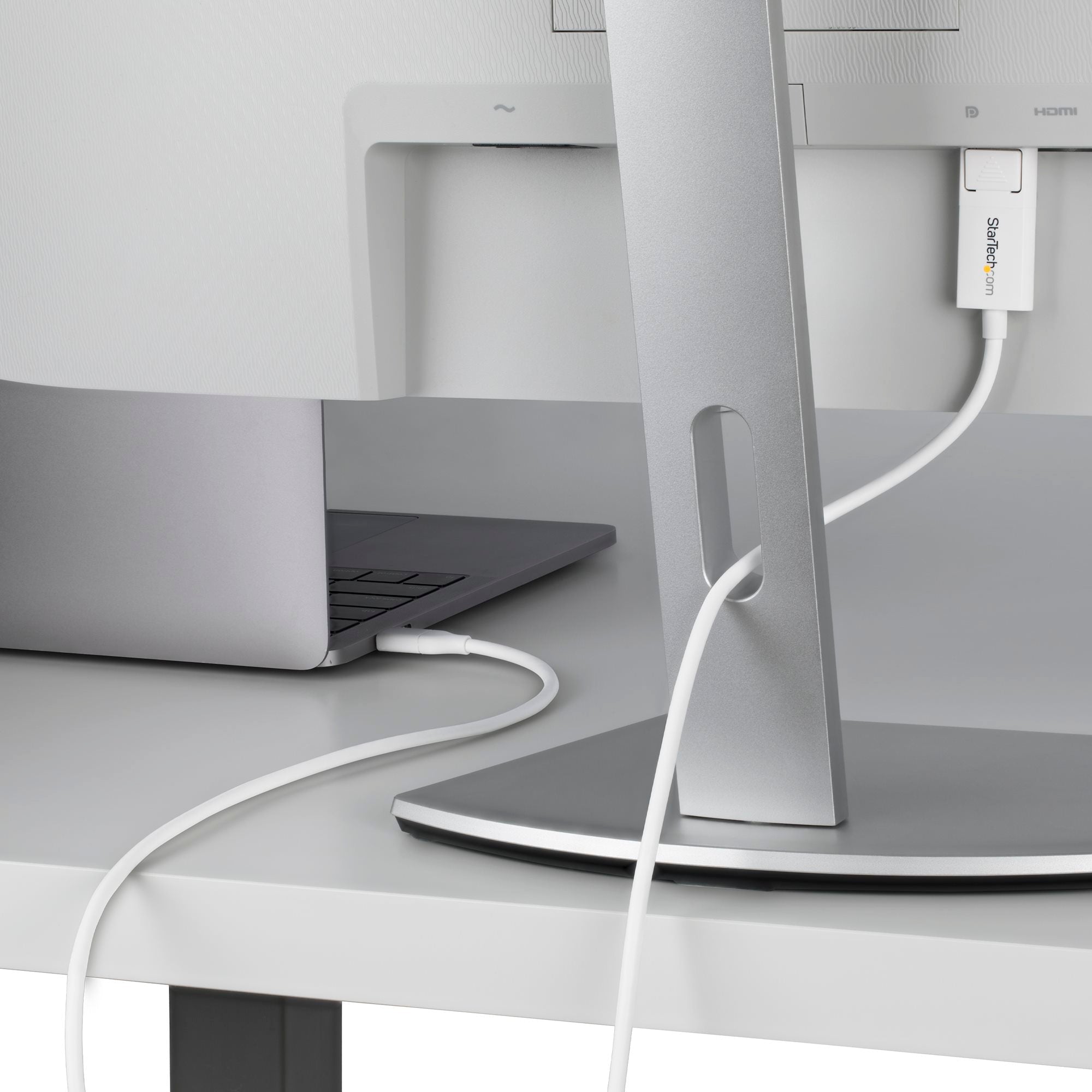 6ft (2m) USB-C to DisplayPort 1.2 Cable, Bidirectional, 4K 60Hz, White Video Adapter Cord for Apple MacBook Pro / Air M1 M2 M3 M4, Mac Mini / Studio, Thunderbolt Compatible 