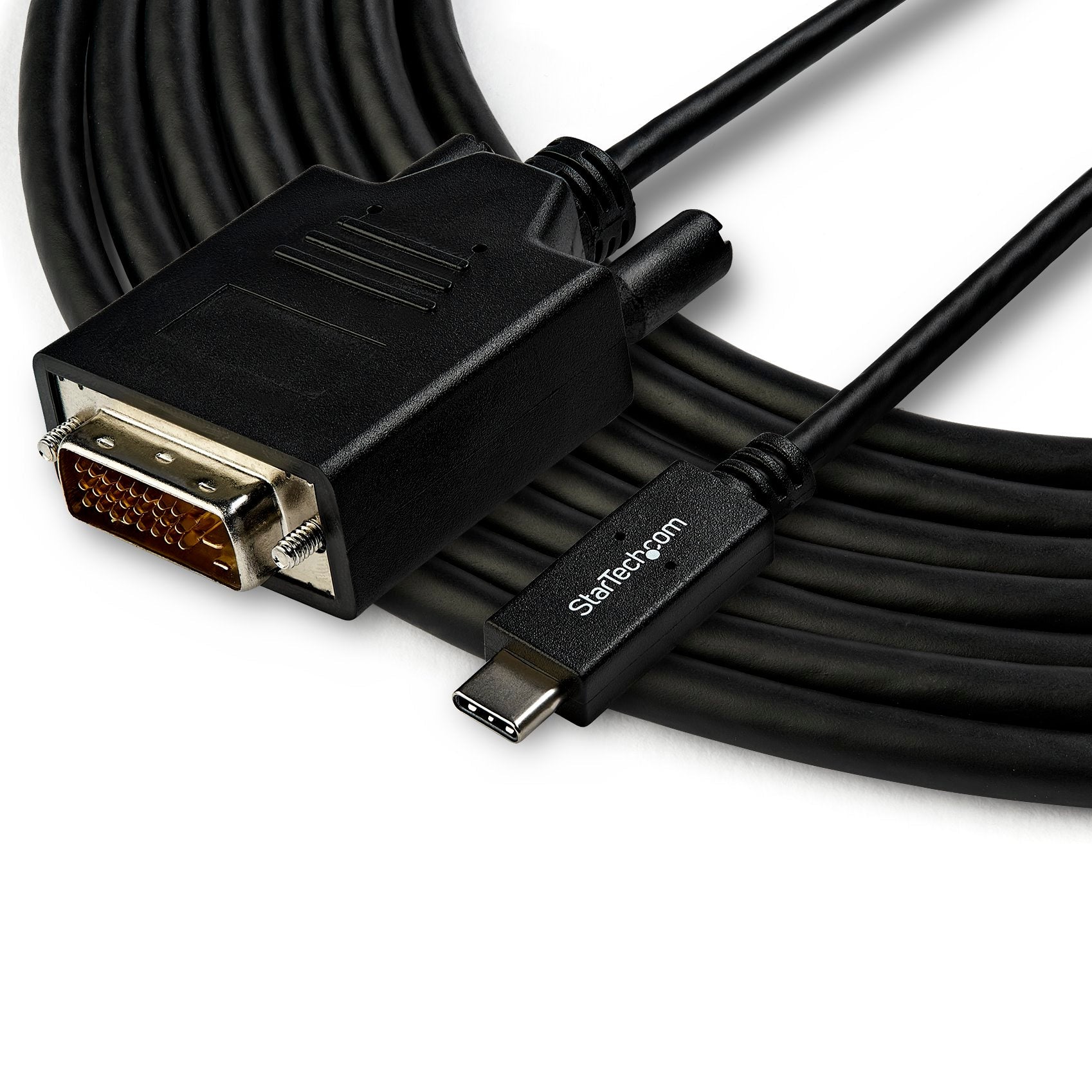 10ft (3m) USB C to DVI Cable - 1080p (Single Link) USB Type-C (DP Alt Mode HBR2) to DVI-Digital Video Adapter Cable - Works with Thunderbolt - Laptop to DVI Monitor/Display 