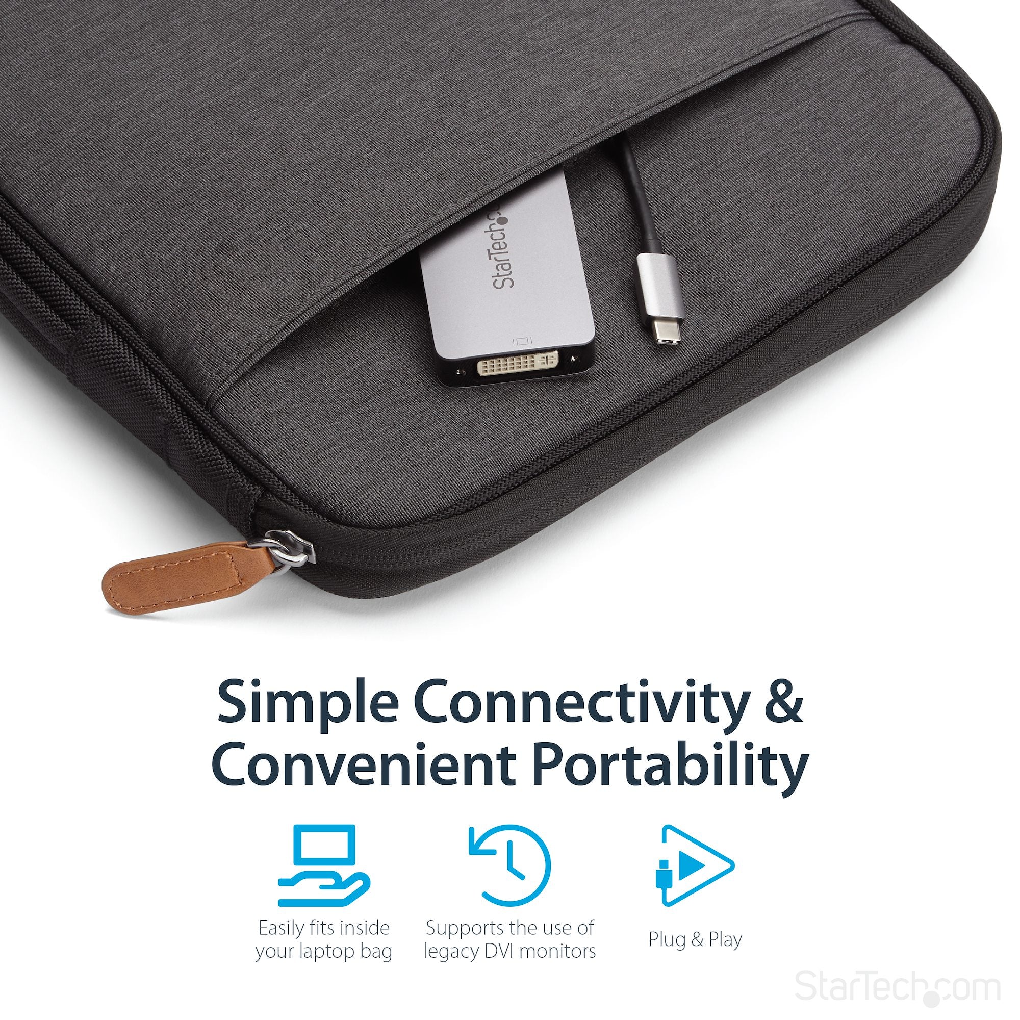 USB-C to DVI Adapter - Dual-Link Connectivity - Active Conversion 