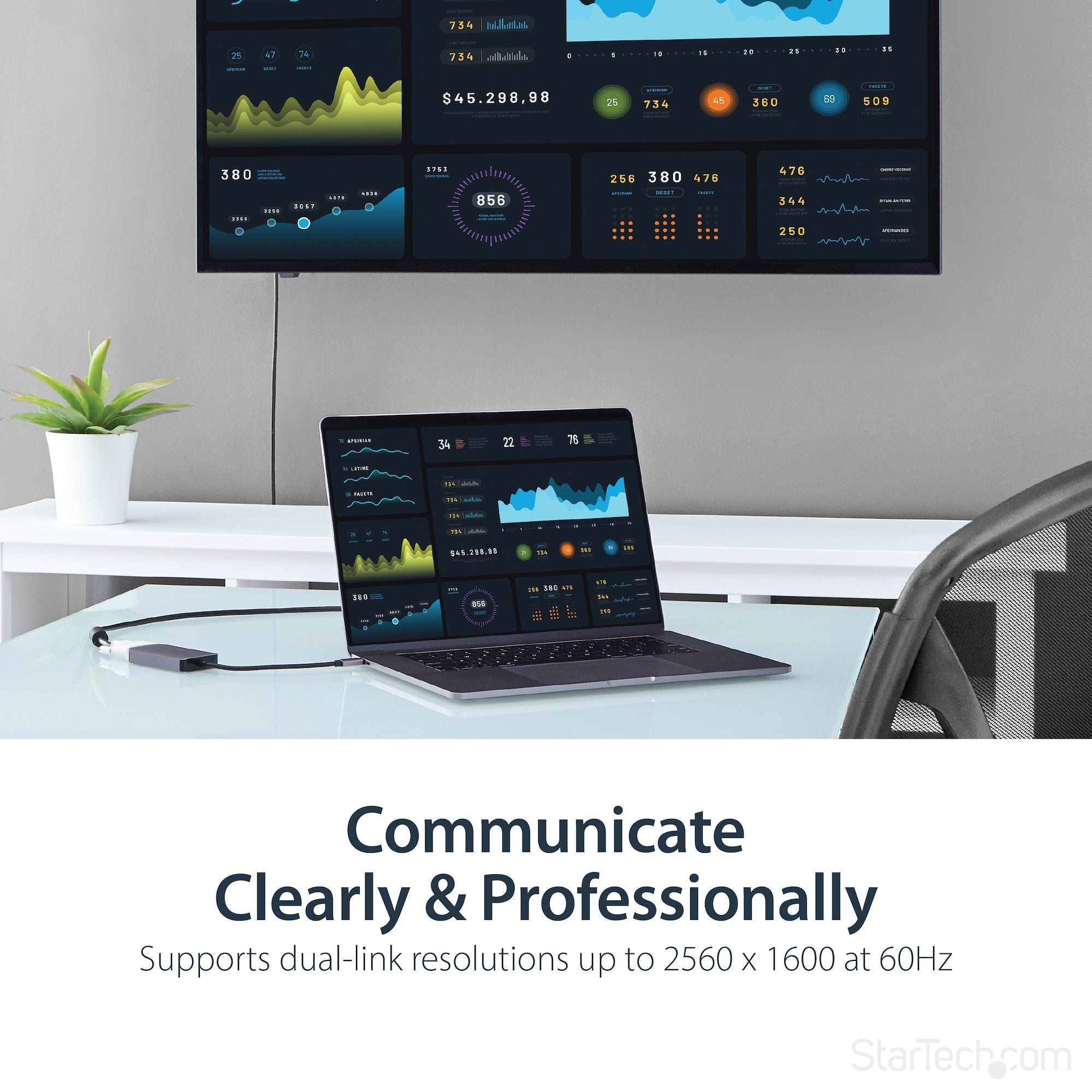 USB-C to DVI Adapter - Dual-Link Connectivity - Active Conversion 