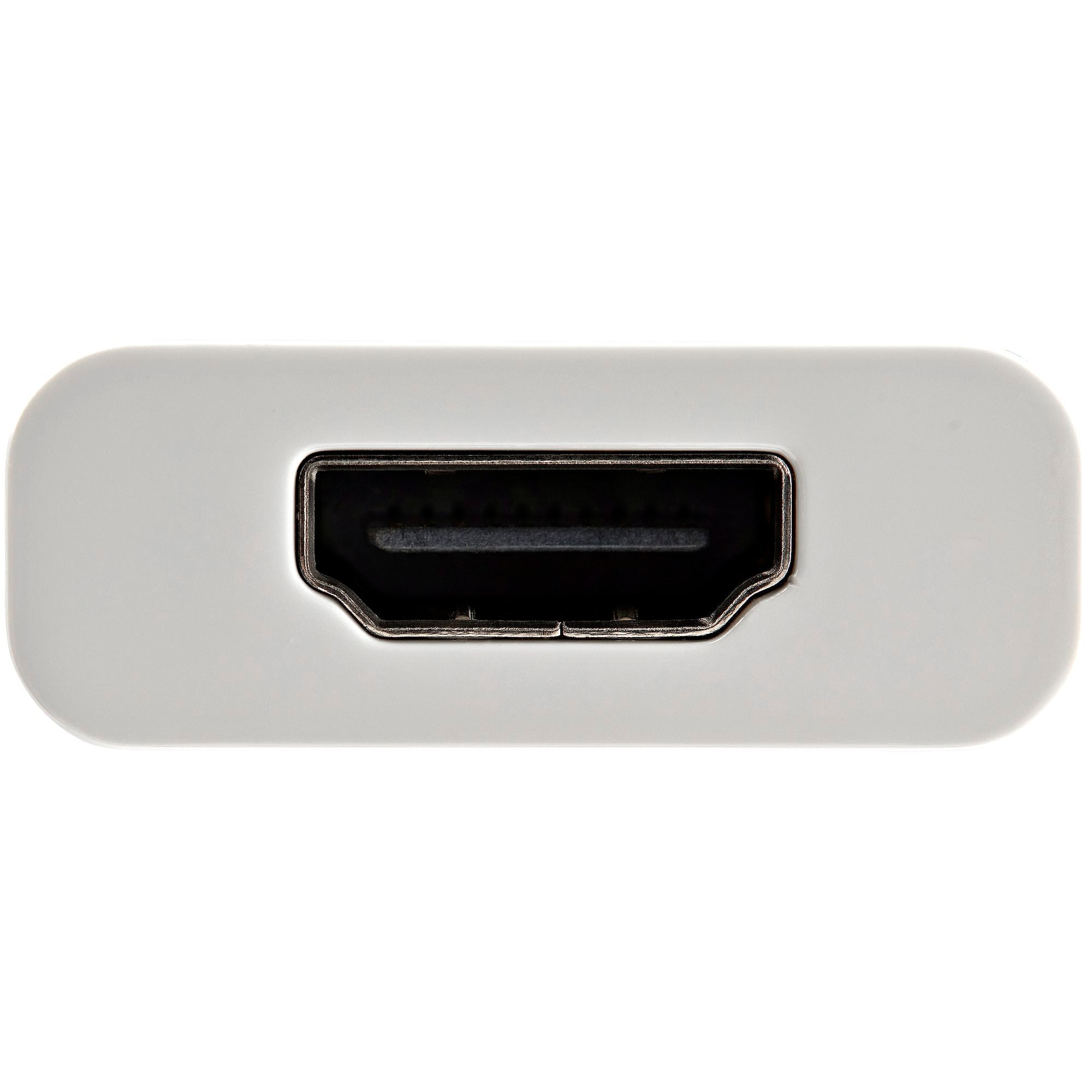 USB C to HDMI 2.0 Adapter with Power Delivery - 4K 60Hz USB Type-C to HDMI Display Video Converter - 60W PD Pass-Through Charging Port - Thunderbolt 3 Compatible - White 