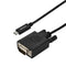 10ft (3m) USB C to VGA Cable - 1920x1200/1080p USB Type C to VGA Video Adapter Cable - Thunderbolt Compatible - Laptop to VGA Monitor/Projector - DP Alt Mode HBR2 - Black