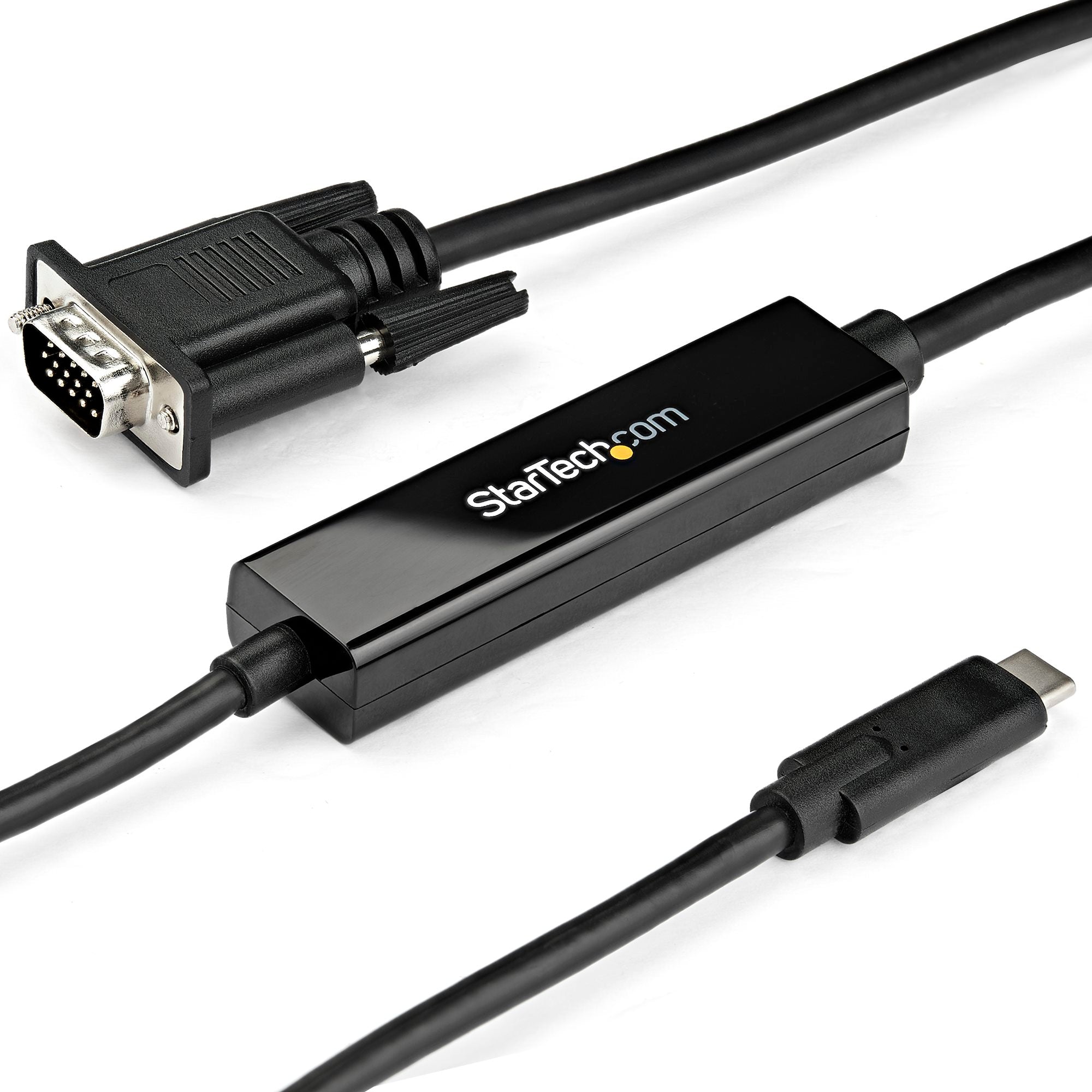 3.3ft (1m) USB C to VGA Cable - 1920x1200/1080p USB Type C to VGA Video Active Adapter Cable - Thunderbolt Compatible - Laptop to VGA Monitor/Projector - DP Alt Mode HBR2 
