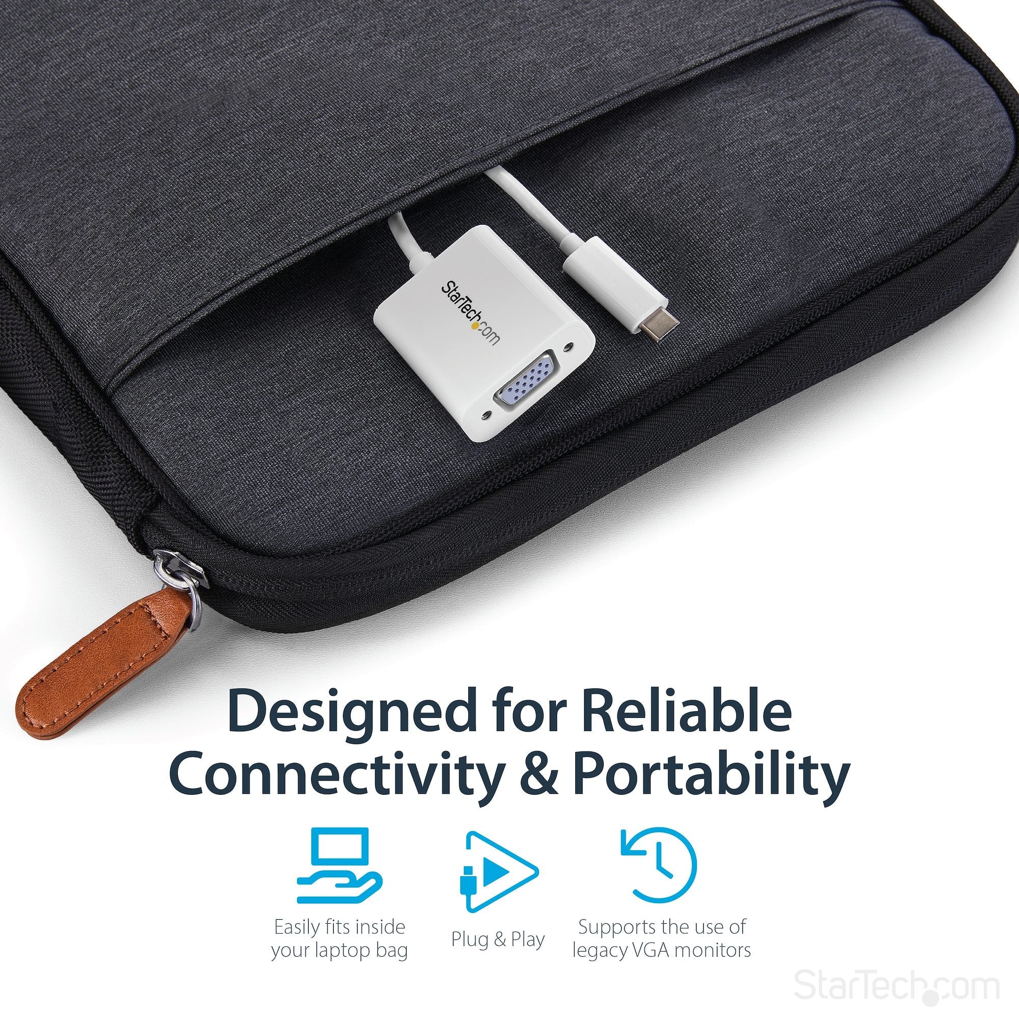 USB-C to VGA Adapter - White 