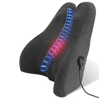 Lumbar Support Pillow For Office Chair Car Seat Home Dining Chair Soft Memory Foam Back Support Cushion With Vibration Washable Cover Elastic Strap Ba 