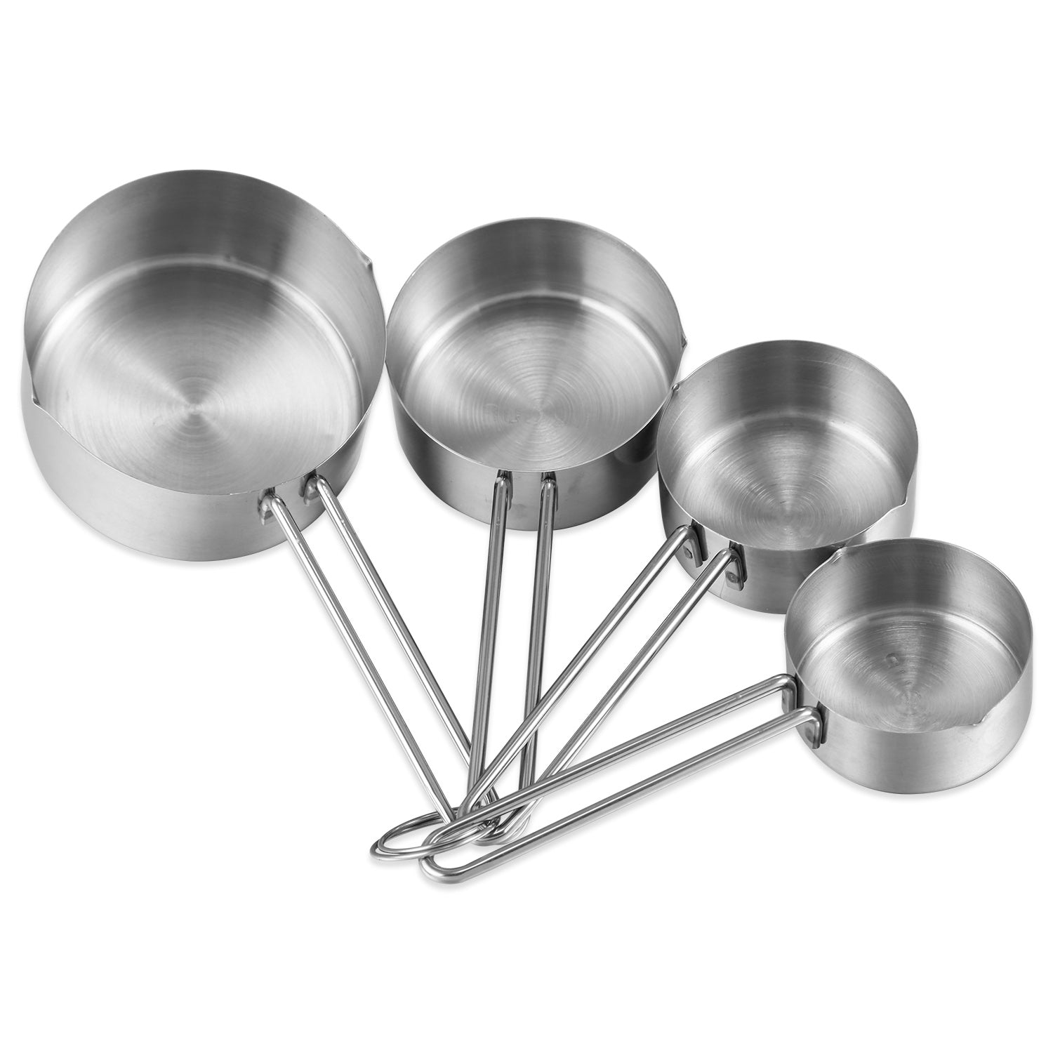 4Pcs Stainless Steel Measuring Cups Spoons Stackable Kitchen Measuring Set for Cooking, Baking, Liquid Dry Ingredients 