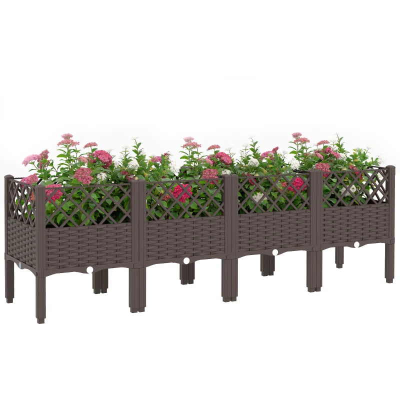 Raised Garden Bed with Legs, Self Watering Elevated Planter Boxes with Drainage Holes, 63" x 15.7" x 20.3"