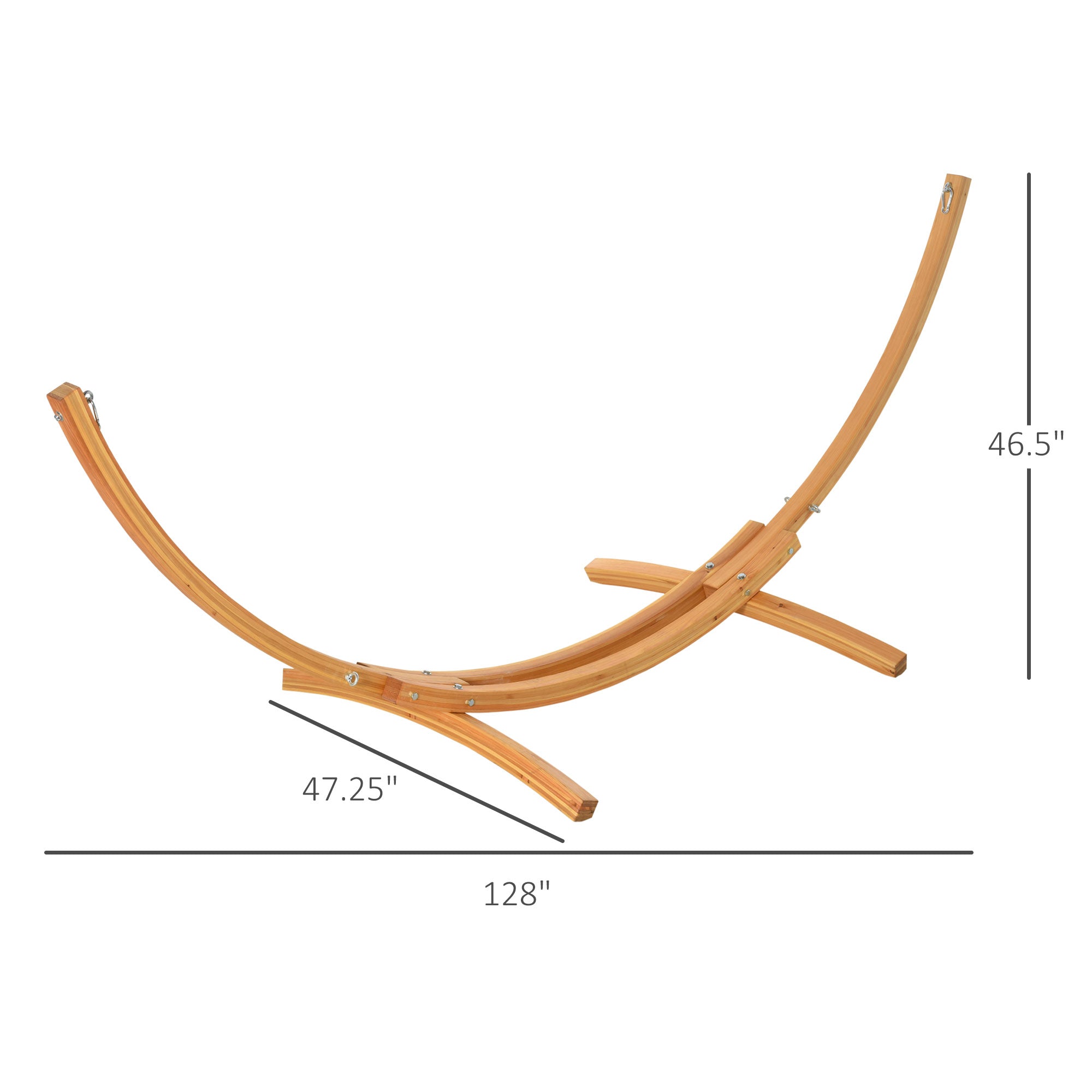 Outsunny 11' Wooden Hammock Stand: Universal Curved Arc Design for Garden, Picnic, Camp Accessories, 264lbs Capacity 